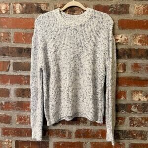 Miami Marled White and Blue Crewneck Sweater